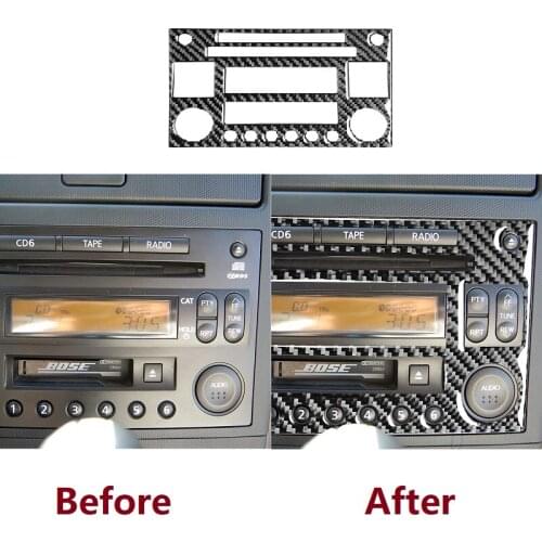 Fit For Nissan 350Z Z33 2003-2009 Radio CD Cassette Player Display Panel Carbon Fiber Sticker Trim Car Accessories