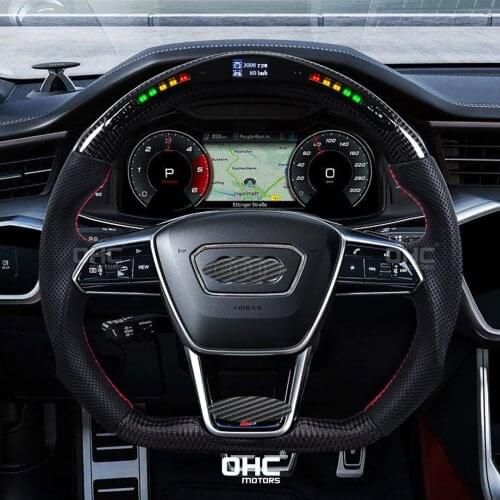 Performance 100% Real Carbon Fiber LED Steering Wheel compatible for TT TTRS R8 RS RS4 RS5 RS6 RS7 S4 S5 S6 S7 S8