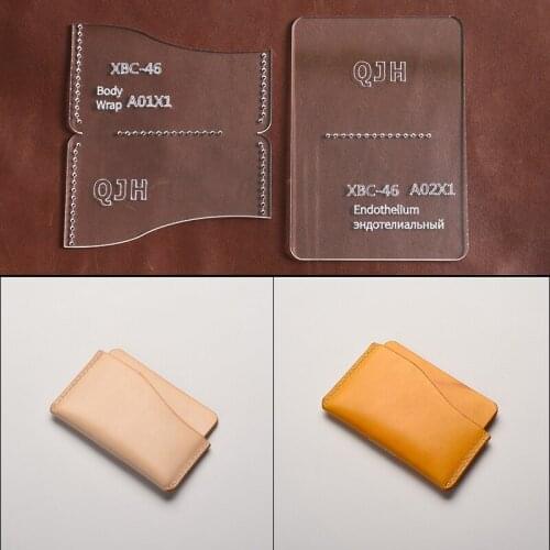 Making Wallet Clear Acrylic Template DIY Leather Business Card Bag Drawing Pattern Sewing Stencil Tool Supplies