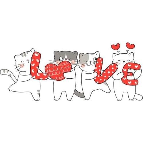 Happy love cat Transparent Clear Stamp/Seal for DIY scrapbooking/photo album Decorative clear stamp sheetsM1494