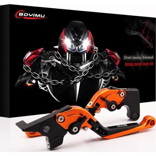 Adjustable Folding Extendable Brake Clutch Lever For KTM 690 SMC SMCR 690 SMC 690 SMC-R 2014-2017 2015 2016 WITH Laser Logo SMC