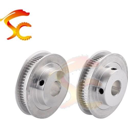 100PCS/LOT 3D printer pulley GT2 60teeth bore 5mm 6.35mm 8mm 10mm 12mm 2GT 60 teeth timing pulley fit for GT2 belt width 6mm