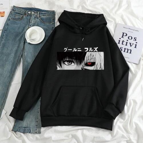 Anime Tokyo Ghoul Good Pink Man Womens Hoodies Sweatshirts Stitch Pullover Oversize Harajuku Hooded Loose Ulzzang Couple Shirt