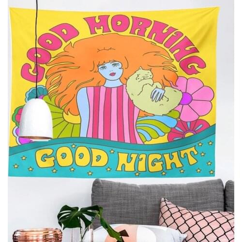 INS Cat Girl Vintage Tapestry Bohemian Style Decoration Live Streaming Background Cloth Hippie Mattress Girls Dorm Room Decor