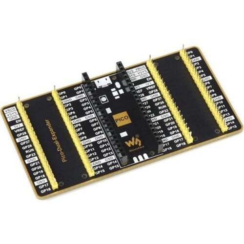 Waveshare Dual GPIO Expander for Raspberry Pi Pico, Two Sets of 2X20 Male Header for Connecting More Expansion Modules
