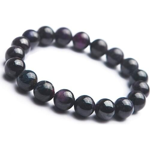 Genuine Natural Sugilite Stone Round Bead Crystal Fashion Women Bracelet 10.5mm