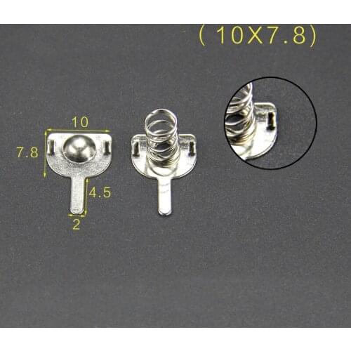 10x7.8mm Battery Case Positive and Negative Single Pole Spring Contact Sheet 100pair