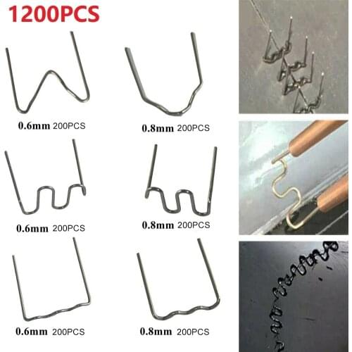1200PCS 0.6/0.8mm Welding Nail For Plastic Welders Corner Flat Wave Welding Studs Hot Stapler Staples For Car Bumper Repair