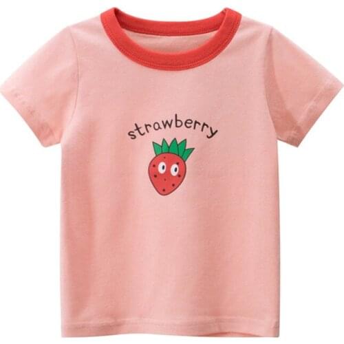 2021 Summer Short Sleeve Fruit PrintingNew Girls'T Shirts Casual Round Neck Fruit T-shirt