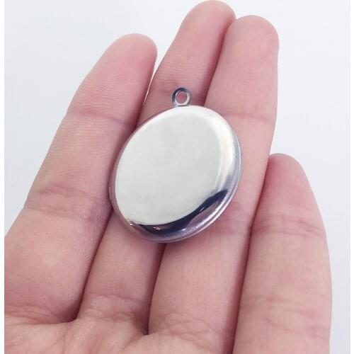30pcs/Lot Stainless Steel Round Photo Locket Pendant Picture Frame Charm for DIY Jewelry Making Accessories Can Open