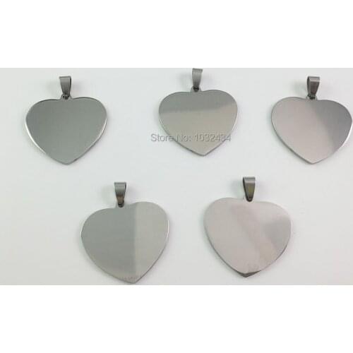 300pcs/lot Stainless Steel Heart Shape ID Dog Tags High Quality Tag ID Jewelry Both Sides Polished Pendant Free Shipping