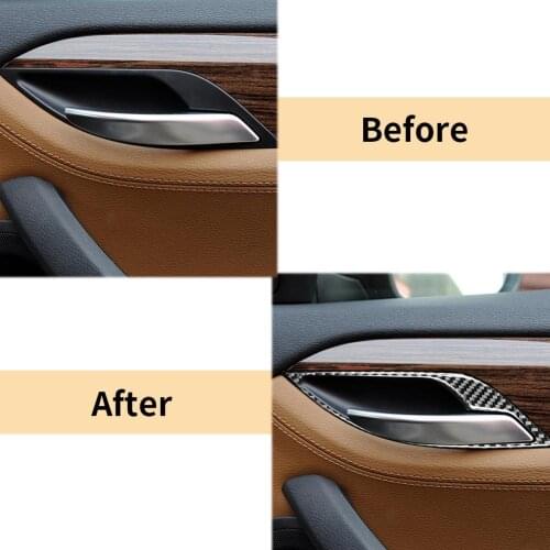 4Pcs Car Handle Frame Stickers Decals Auto Interior Decor for BMW X1 E84 11-15 Automotive Interior Stickers