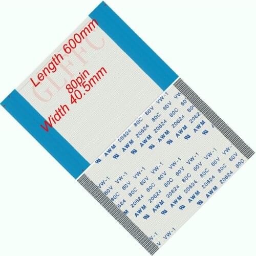 80pin 0.5pitch 800mm-2000mm A-type Flexible Flat Cable FFC awm 20624 ROHS for TTL LCD DVD Computer