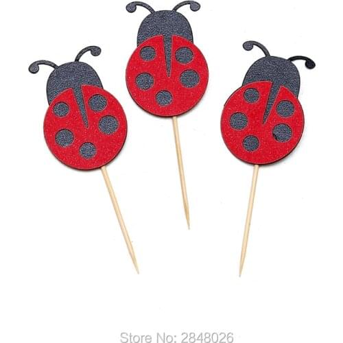 Ladybug Cupcake Toppers ladybug baby shower decor ladybug party