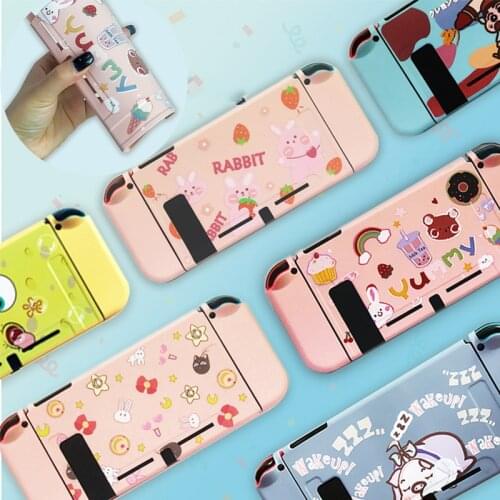 For Nintend Switch Case Cute Cartoon Full Cover Shell Joy-Con Controller Shell Hard TPU Cover Box For Nintend Switch Accessories