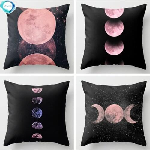 Moon and Sun Polyester Throw Pillow Case Decorative Valentine Lover Decor Cushion Covers for Home Sofa Chair Decor Pillowcase