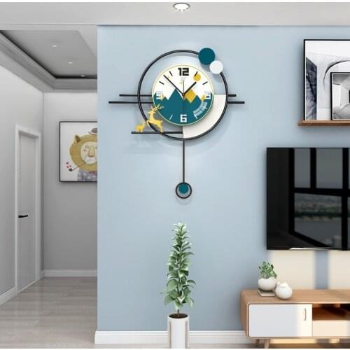 Fashion creative light luxury clock living room modern home decoration wall clock personality Nordic minimalist clock
