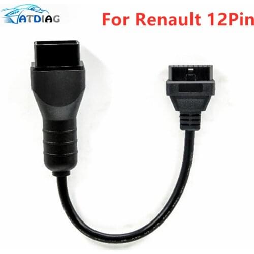 For Re*nault 12Pin to OBD2 16pin Connector Adapter 12 pin OBD II Car Accessories Diagnostic Cable Free Shipping