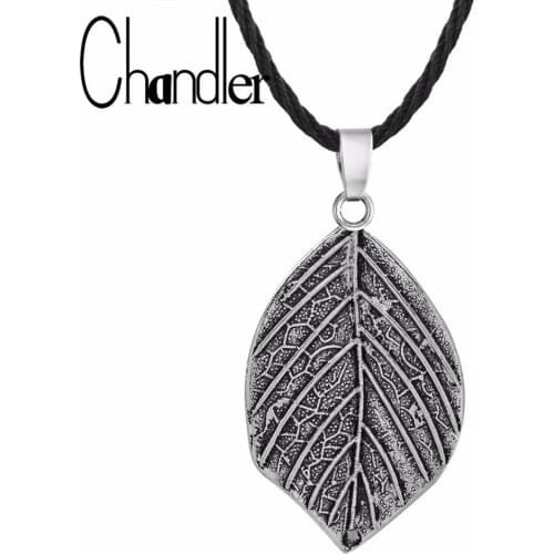 Chandler Leaf Leaves Necklace For Women Man Antique Bronze Plate Jewelry Collar Necklaces & Pendant