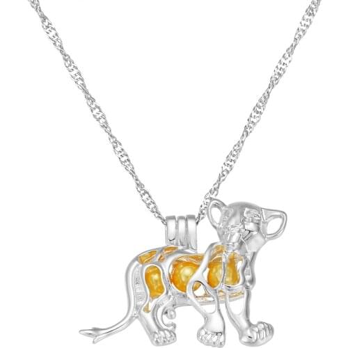 Harong Necklace Pearl Pendant Romantic Classic Jewelry Women Gift Chain Choker Lion King Comic Long Necklace Kids DIY Gift