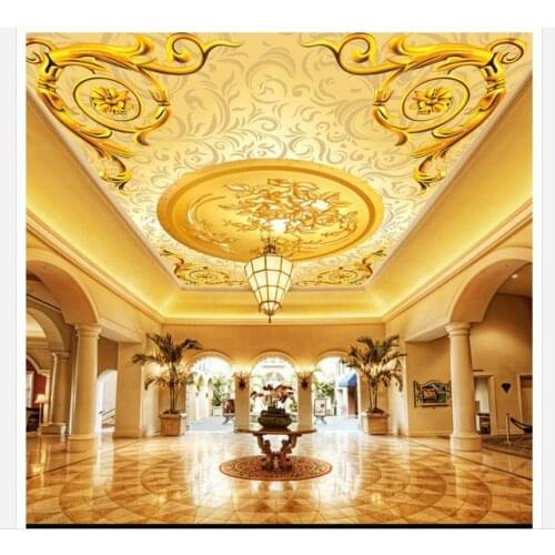Custom photo wallpaper 3d ceiling wallpaper murals Royal aristocratic ceiling zenith mural painting decorative 3d room wallpaper
