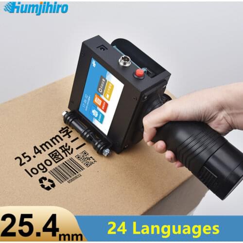 25.4mm Handheld Inkjet Printer Variable QR Barcode Code Date Number Logo Expiry Date Mobile Portable Thermal Inket Printer