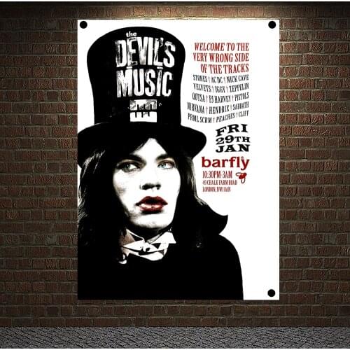 Rock Music Retro Art Poster Banners Flag Tapestry Home Decor Cafe Bar Wall Decor Quality Canvas living room Painting Picture A7