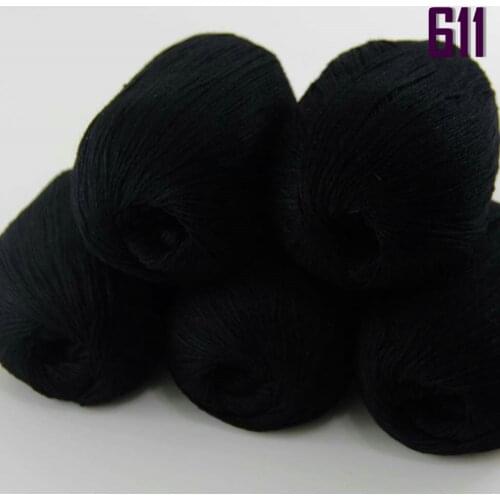 Sale New 5 X50g Balls High Quality 100% pure cashmere luxury warm soft hand knitting Yarn 233-611-5 Black