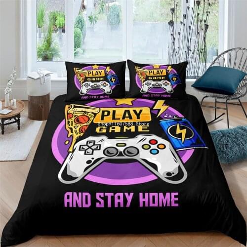 Luxury 3d Gamer Duvet Cover Cartoon Bedding Sets Kids Boys Bed Set Game Quilt Comforter Covers 2/3 Pcs King Queen Single
