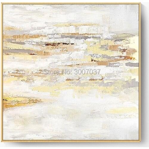 Hand Painted Large Size Abstract Gold and Brown Oil Painting On Canvas For Living Room modern Canvas Painting for Home Decor