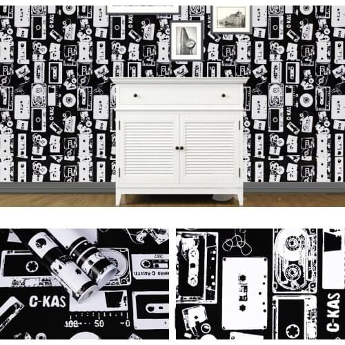 3 Meters Vintage Letter Printed Self-Adhesive Wallpaper Retro Bedroom Waterproof Newspaper Wall Sticker Furniture Top Decoration