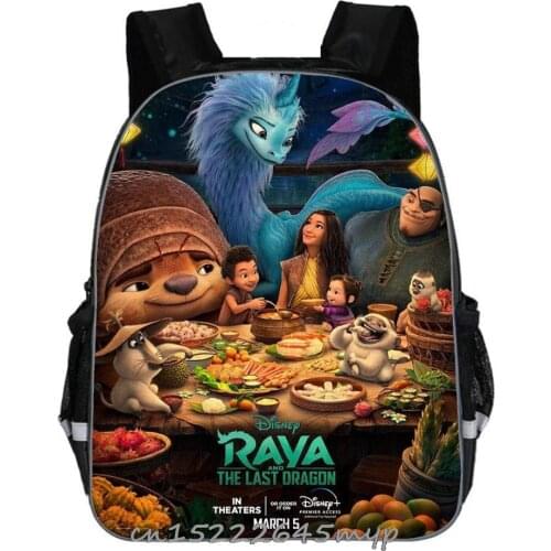 Cartoon 16 Inch Cartoon Raya and The Last Dragon Backpack Kids School Bags for Teenager Boys Bagpacks Children Mochila