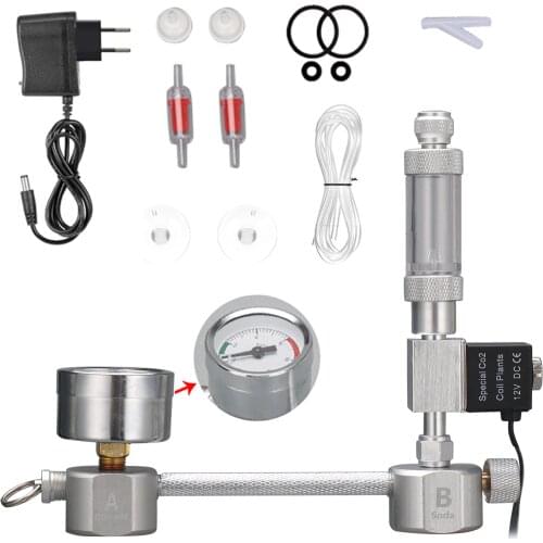 Aquarium CO2 Regulator System Kits with Solenoid Bubble Counter Check Valve Carbon Dioxide Reactor Generator for Plants Growth