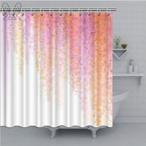 Spring Blooming Wisteria Bathroom Curtain Pink Waterproof Polyester Fabric Shower Curtain Home Decor Shower Accessories