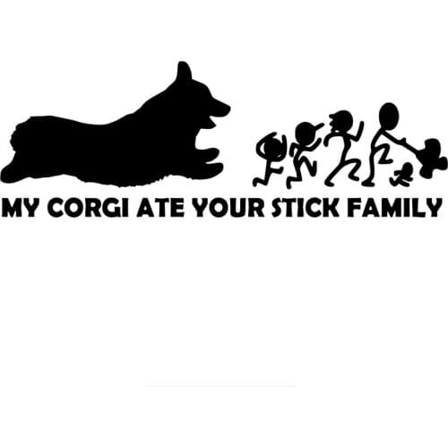 SZWL My Corgi Ate Your Stick Family Car Sticker Vinyl Pet Dog Decals Waterproof Motorcycle Accessories Stickers,30cm*10cm