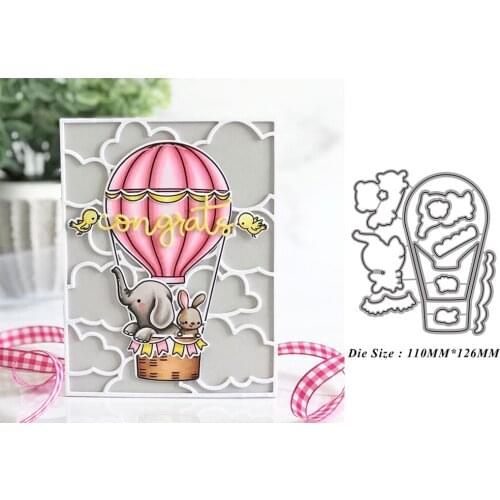 Hot Air Balloon 2021 Metal Cutting Dies for DIY Scrapbooking Paper Cardmaking Decor Embossing Crafts No Stamp Stencil Hand-on