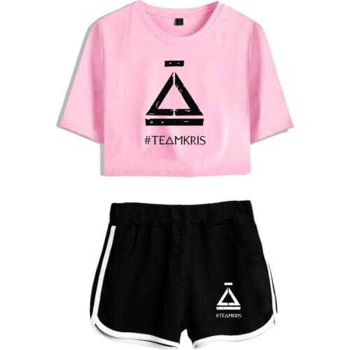Kristian Kostov printed Women Tracksuit Casual Two Piece Set Fashion Crop Top + Shorts Plus Size 2 Piece Outfits New Women Sets