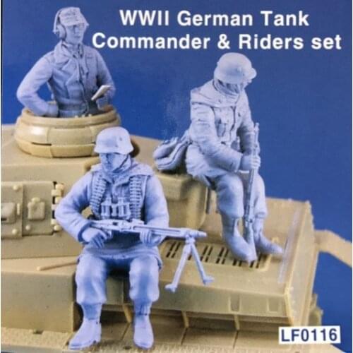 1/35 Scale German Kharkov Tank Car Soldier 3 People Miniatures WWII Resin Model Kit Figure Free Shipping