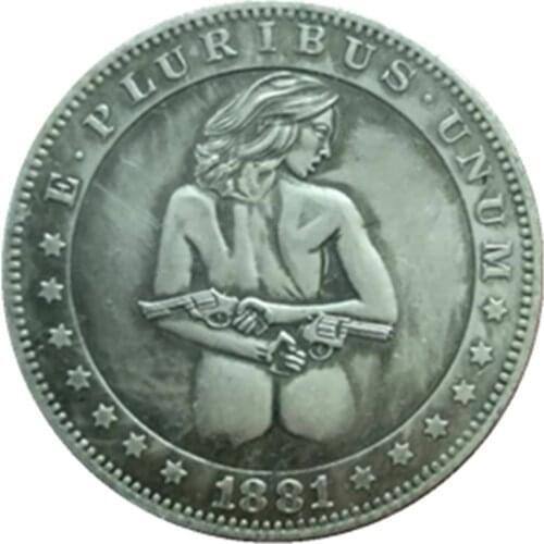 1pc 1881 American Morgan Double-shot Girl Commemorative Coins Collection