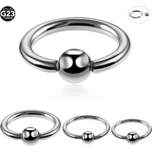 10pcs/lot G23 Titanium Nose Septum Clicker Rings Ear Tragus BCR CBR Captive Bead Rings Piercing Labret Lip Earring Helix Jewelry