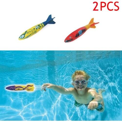 Hot Sel 4 Pcs/Set Children Torpedo Toy Kid Boy Girl Rocket Throw Torpedoes Bandits Toys For Swimming Pool Diving Underwater Game