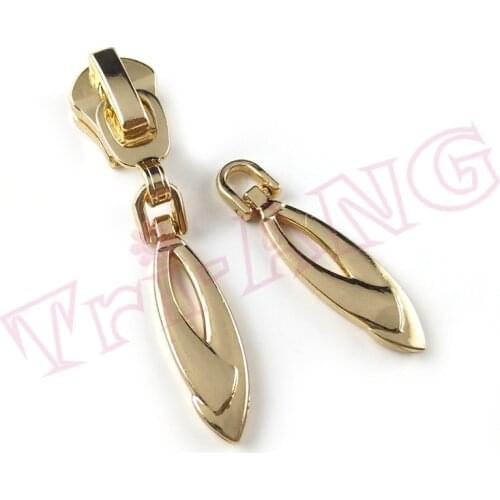 20pcs/lot, 2018 New Stylish Gold Color Black Color 5# Zipper Sliders for Metal Nylon Resin Zipper