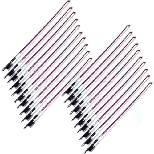 20 pcs Stunning Size Violin Bows 4/4 Really Carbon Fiber Violin Sticks Purple
