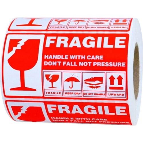 300pcs Fragile Stickers Handle with Care Shipping Express Warning Labels Don't Fall Not Pressure Sticker for Goods Decoration