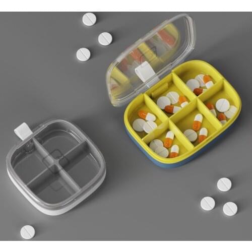 4 / 6-cell portable tablet box tablet distributor packaging box dispenser tablet storage packaging box mini drug manager tablet