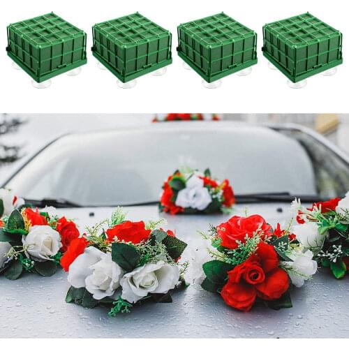 4 Pack Square Floral Foam Cage Flower Holder, Floral Foam for Fresh Flowers Cage Bowl for Table Centerpiece Floral Arrangement