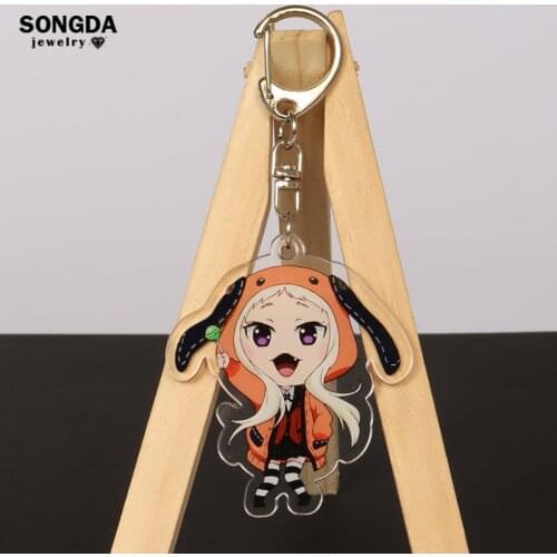 Anime Kakegurui Keychain Cute Cartoon Figures Acrylic Backpack KeyRing Pendant for Men Women The Gamble Cosplay Key Jewelry Gift