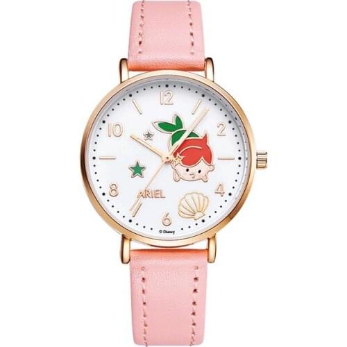 Disney Official Leather Kids Quartz Children Fashion Watches Mickey Mouse Cartoon Student Watch Boy Girl Best Gift Clock Relogio