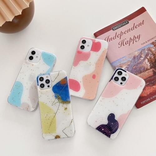 Gold Glitter Luxury Marble Bling Phone Case For iPhone 12 11 Pro X XR XS Max Mini Fashion Soft Back Cover For iPhone 7 8 Plus