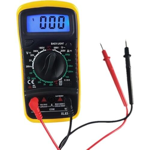 XL830L Digital Multimeter Voltmeter Ammeter Multi meter AC/DC Voltage Amp Current Resistance Tester Meter Blue Backlight New